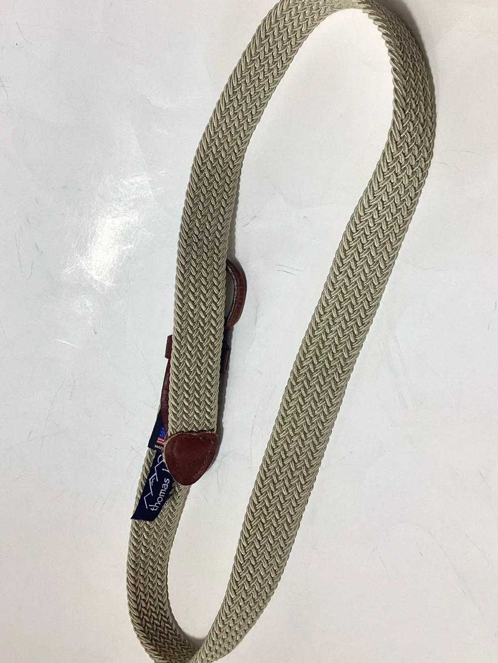 Thomas Bates Woven Webbed Leather Accent Belt Men’s M